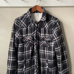 dRA plaid fleece jacket size M